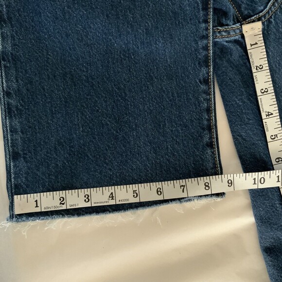 Levi’s Jeans 28 Blue Ribcage Straight Ankle Raw Hem Button Fly - Picture 7 of 12